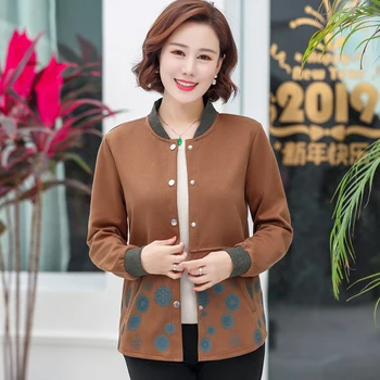 

2020 Women Coat Retro Floral Print Jacket Casual Loose Coat Spring Autumn Long Sleeve Outwear Basic Jacket Bomber Famale 5XL