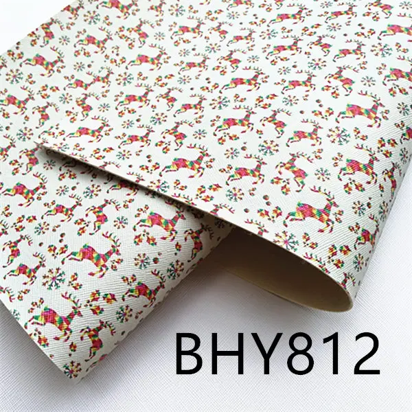 20*33 см Рождество A4 мультфильм печати искусственная кожа для DIY аксессуары BHY782 - Цвет: BHY812