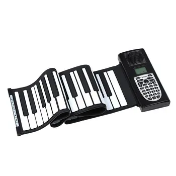 

Electronic Hand Roll Piano 61 Key Folding thick silicone soft keyboard children beginners practice portable electronic organ