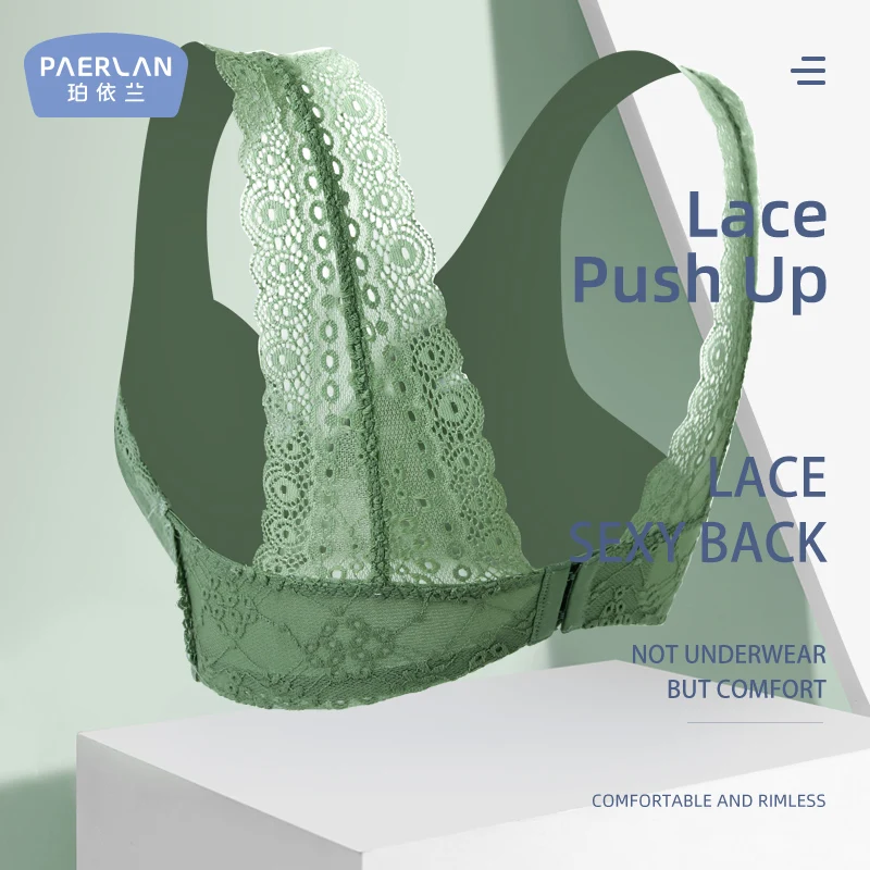 Paerlan summer thin style lady adjusted lace bra without underwire beauty back underwear women feel bra women