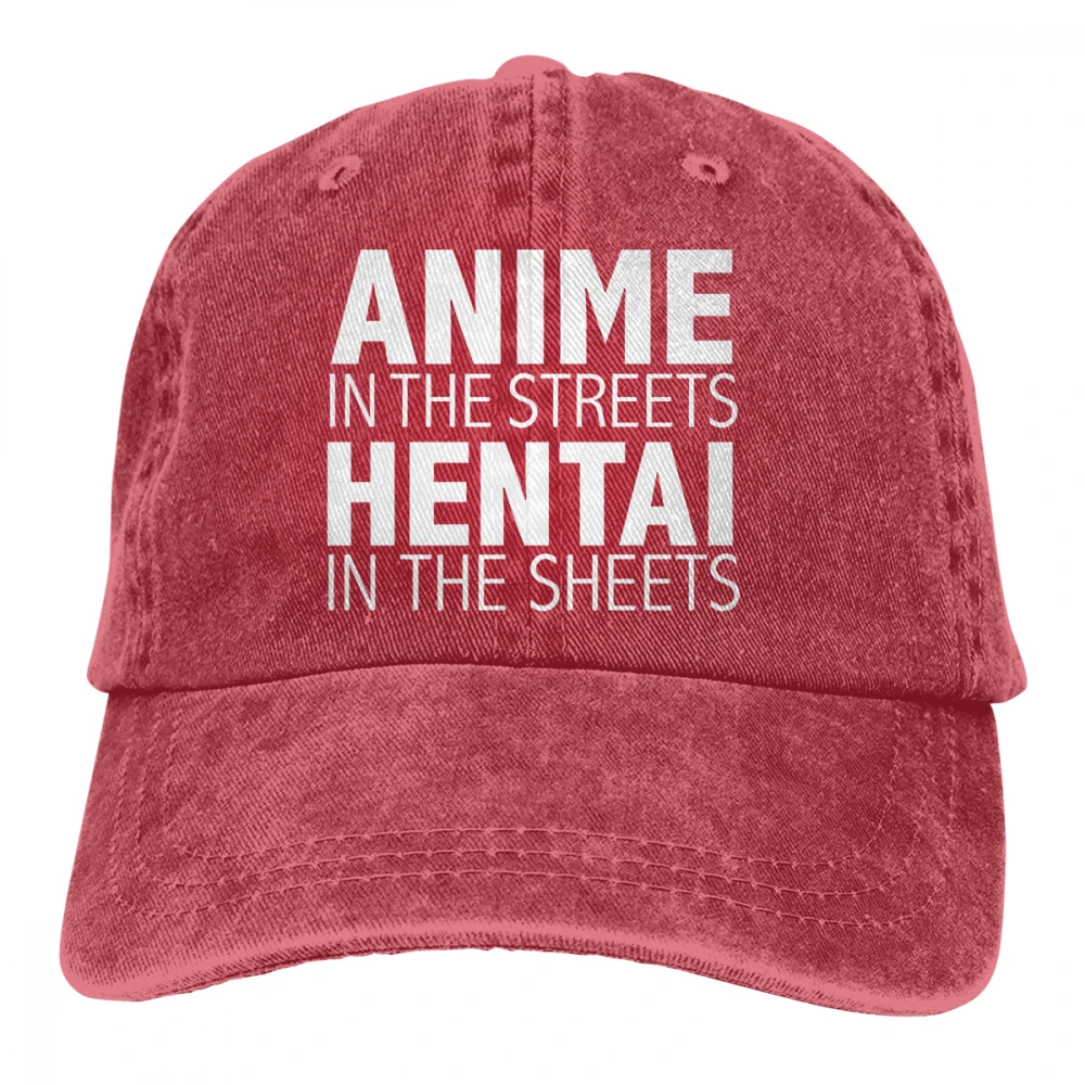 Аниме на улочках Hentai в листах Casquette черные мужские женские джинсовые бейсболка с ремешком кепки регулируемые Гольф папа шляпа