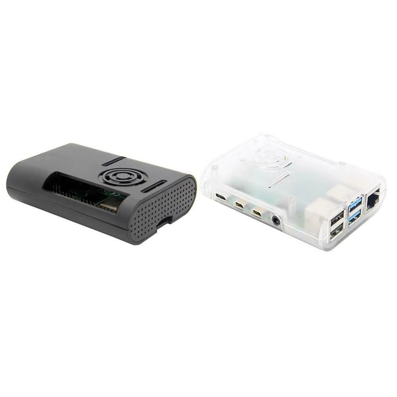 ABS чехол для Raspberry Pi 4 Модель B защитный корпус Поддержка вентилятора охлаждения DC 5V