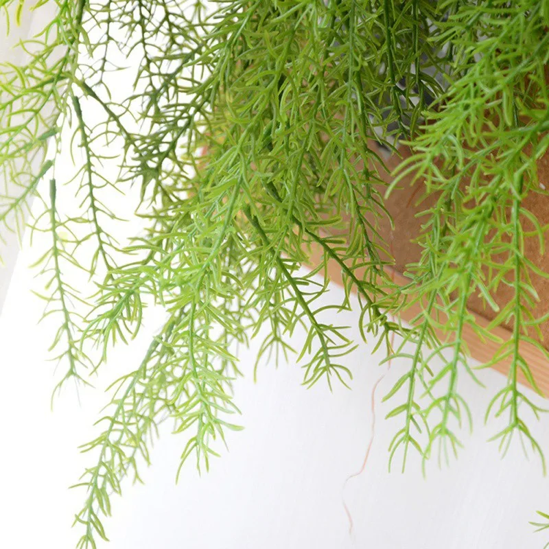 Green Pine Needle Plant Wall Decor Pine Needle Wall Hanging Home Decoration Artificial Plant Wedding Supplies Decoration
