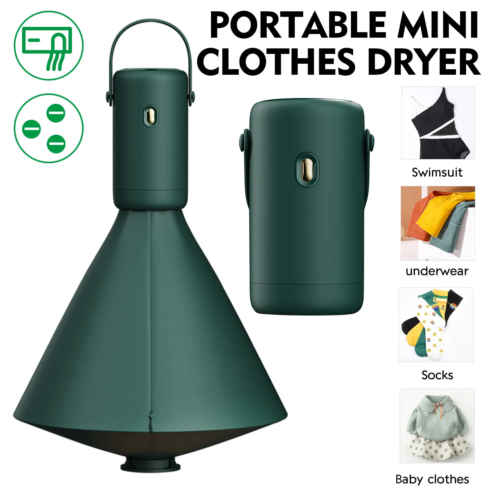 

Mini Portable Clothes Dryer Electric Laundry Air Warmer Baby Cloth Drying Machine Clothing Heater Travel Clothes Dryers