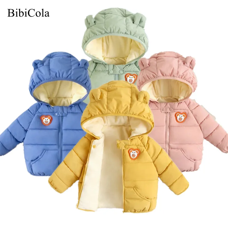 Cartoon Fall and Winter Cute Newborn Kids Baby Girls Botton Hooded Coat Jacket 