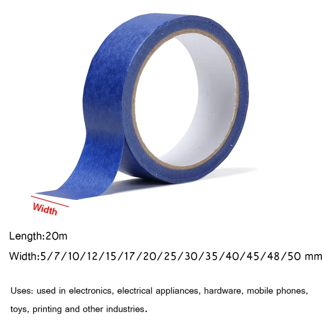 Nastro Adesivo Per Pittori - 9 Rotoli, 6mm X 20m, Blu - Foto 6