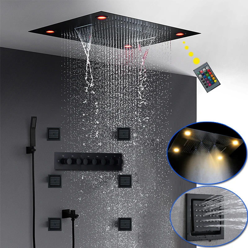 remote control Details about   High-pressure water Saving Best Luxurious 23" x 31" LED Shower 