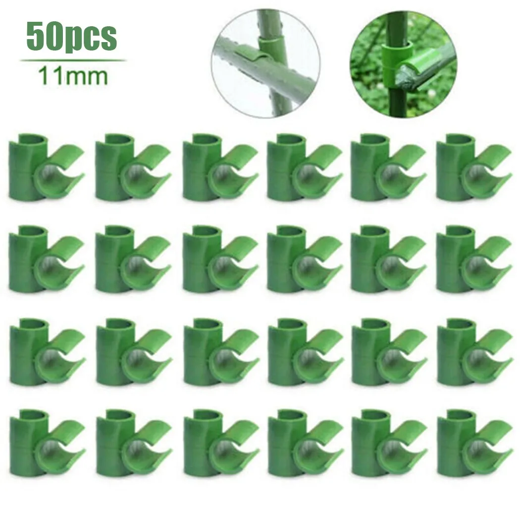 50PCS Plant Support Fixed Cross Clip Gardening Plant Grafting Stakes Connector Clip Suitable for Stakes 8/11/16/20mm