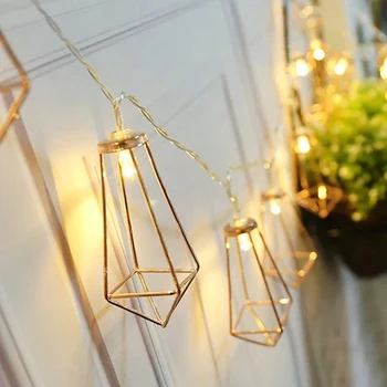 

Metal Diamond Shape Light String 10-LED USB Powered Home Christmas Decoration Led Light String