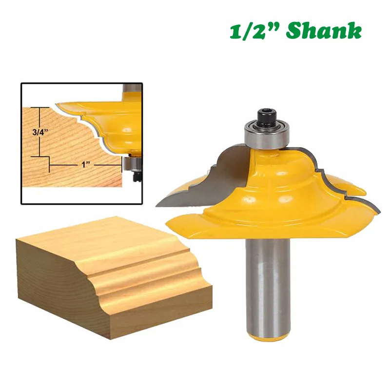 

12mm 1/2" Shank Milling Cutter Woodwork Table Edge Router Bit French Baroque Line Woodworking Machine Tool MC03126