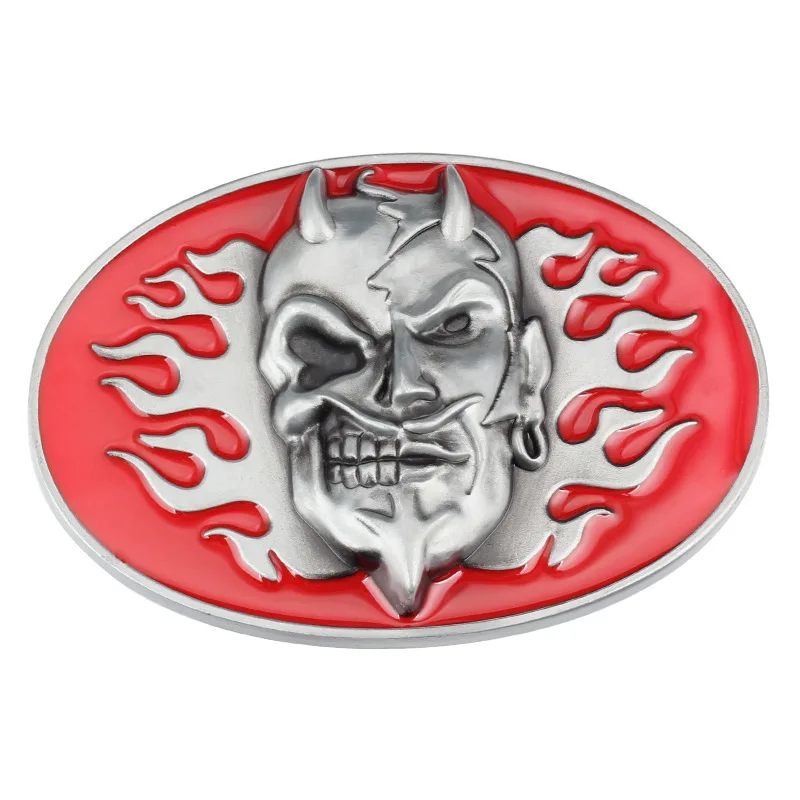 

Ghost demon Skull skeleton belt buckle Belt DIY accessories Western cowboy style Smooth belt buckle Punk rock style