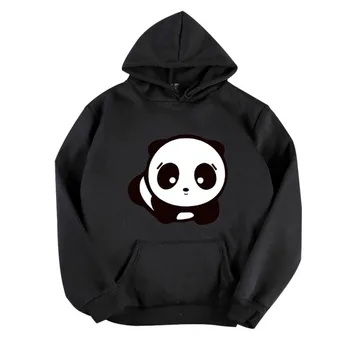 

Autumn Winter New Cartoon Panda Print Thick Hoodie Fashion Cute Long-sleeved Hooded Sweatshirt For Women