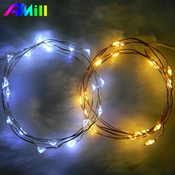 2M/5M/10M Koperdraad String Lights Led Outdoor Batterij Operated Garland Voor Kerstmis Thuis decoratie String Lights Wedding