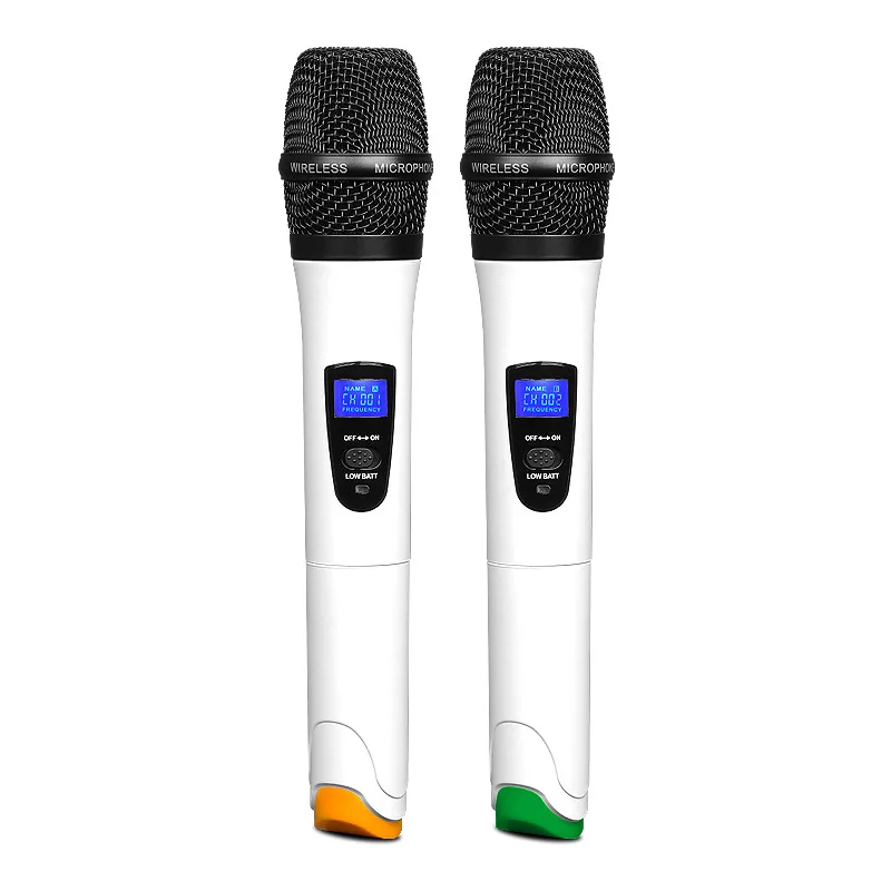 Handheld Wireless Microphone System with Dual Handheld Dynamic Microphones EU Plug