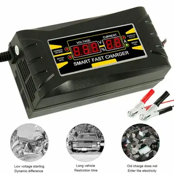 

Car Motorcycle 12V 10A Pulse Repairing Battery Charger US Plug/EU Plug/UK Plug With LCD Display Lead Acid Battery Charger