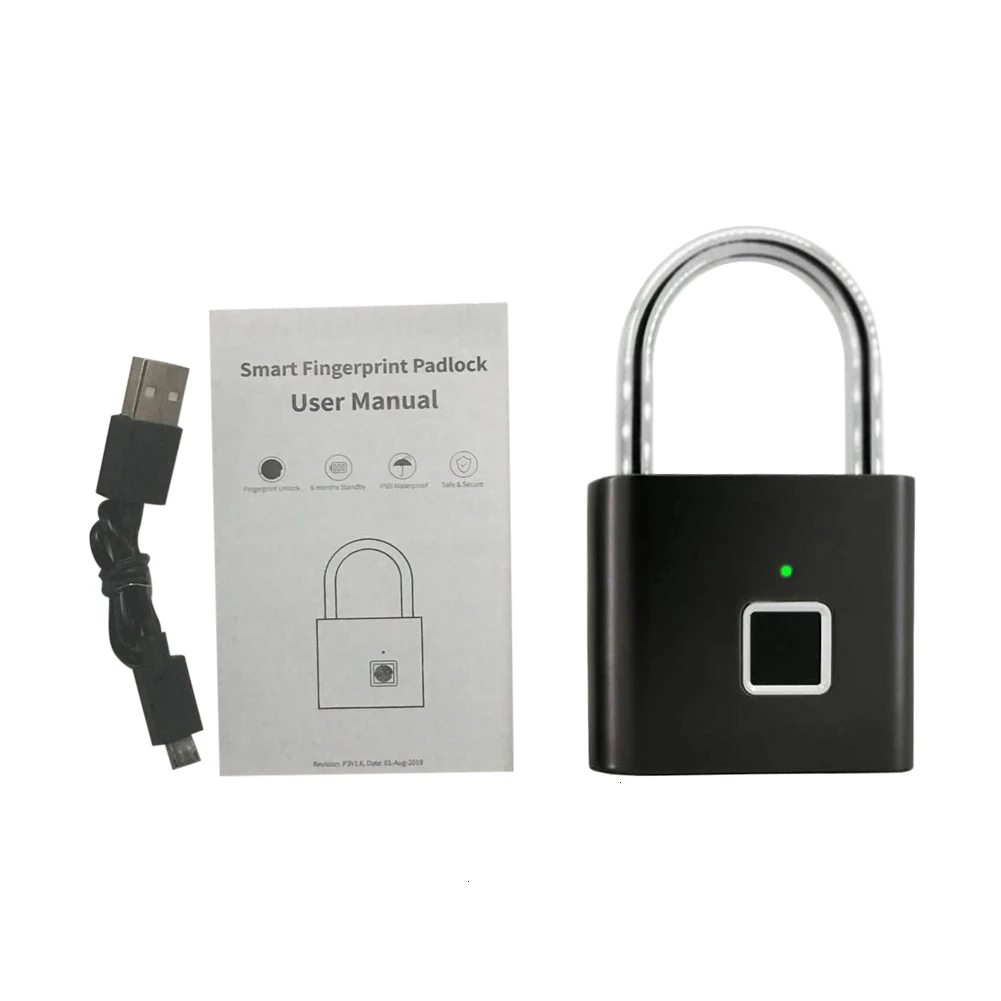 Портативный Keyless USB Перезаряжаемый умный Keyless электронный замок с отпечатком пальца домашняя Противоугонная безопасность навесной замок для багажа чехол замок