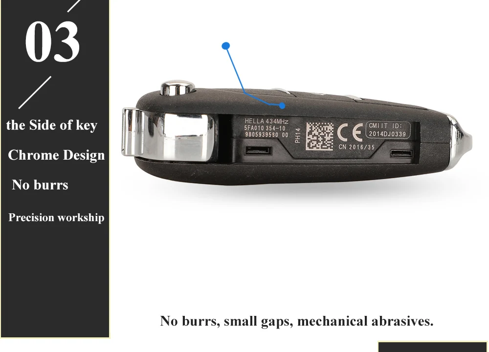 Keyforkess 3 pulsanti originali 433.92Mhz FSK ID46 PCF7941 Chip pieghevole Flip Car Key per Citroen DS3 DS4 DS5 C4L C4 telecomando automatico - Hbfb0e6d34a8f467481e764cb8b0d53fb6