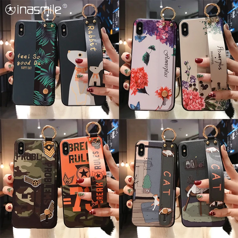 

Gorgeous Wrist Strap Phone Case For Samsung S8 S9 S10 plus note 8 9 10 plus A20 A30 A40 A50 A60 A70 M20 Phone Cover Coque capa