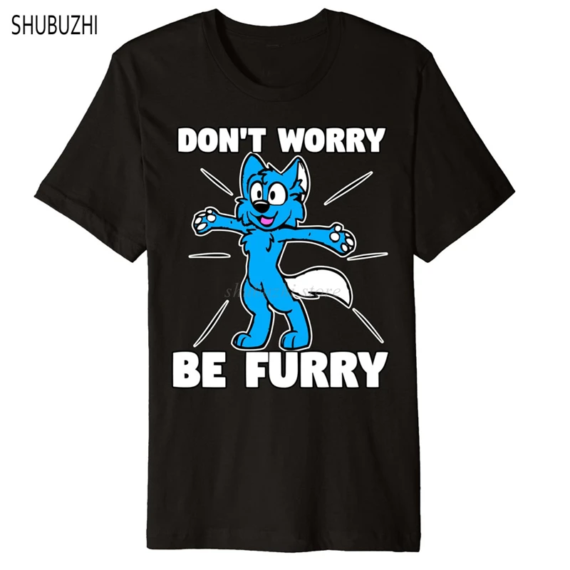 Забавная Мужская футболка мужская хлопковая брендовая пушистая Fandom Don't Worry Be