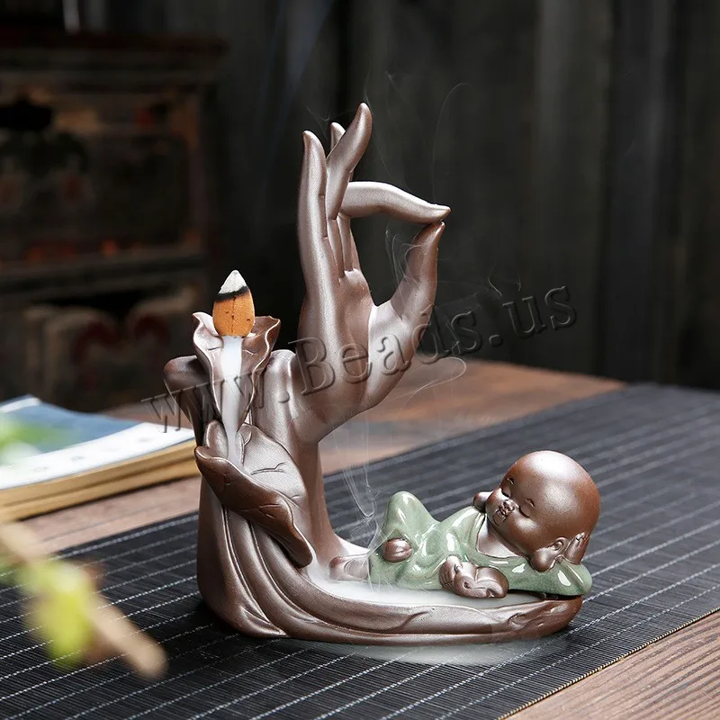 

Backflow Incense Burner Creative Home Decor The Little Monk Small Buddha Censer Incense Burner Holder UseIn Home Teahouse Office