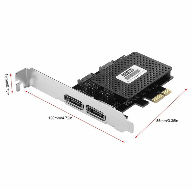 PCI Express PCI-E 1X до 2 ESATA+ 2 SATA3 Плата расширения для ASMedia поддержка горячей замены TXB057
