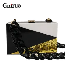 Известный бренд, Женский кошелек, сумки-мессенджеры, геометрическая решетка, пэчворк, акриловая вечерняя сумочка, вечерние сумочки с золотыми блестками