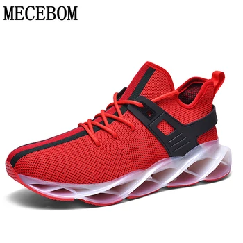 

2019 Fashion Vulcanized Men Mesh SneakersShoes Big Size 39-46 Damping Breathable Light Lace-up Outdoor Thick Sole Men Shoes