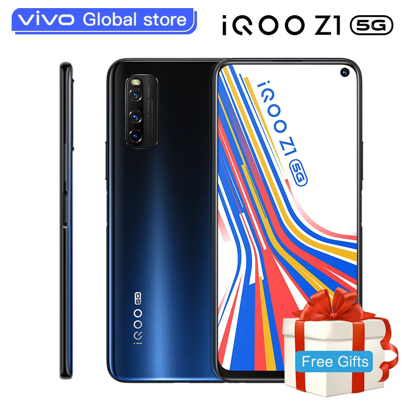  Оригинальный vivo iQOO Z1 5G 6 ГБ 128 ГБ MediaTek 1000 Plus мобильный телефон Celular 4500 мАч 44 Вт зарядка 144 Гц Частота обновления сотовый телефон 