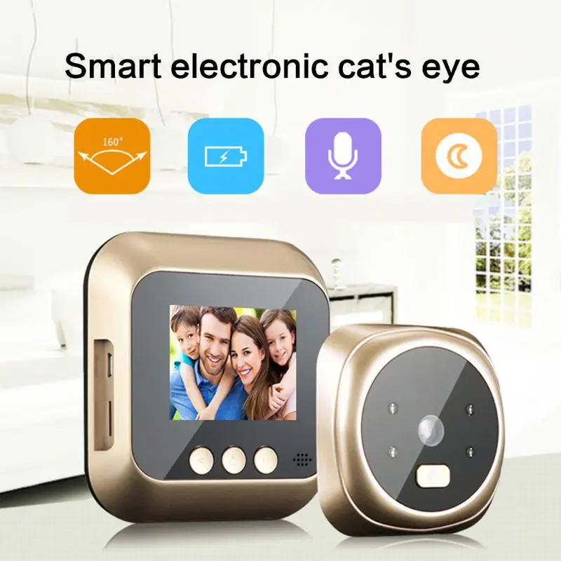 

Night Vision Peephole 2.4 Inch HD IR Camera Electronic Video Peephole Viewer 160 Degree Digital Doorbell Cat Eye Night Vision