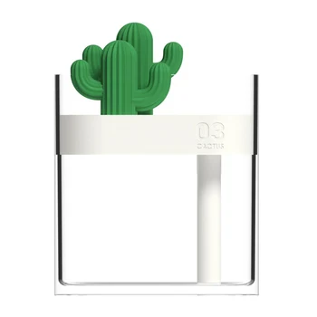 

Ultrasonic Air Humidifier Clear Cactus Color Light USB Essential Oil Diffuser Purifier Aroma Diffusor Anion Mist Maker Crystal