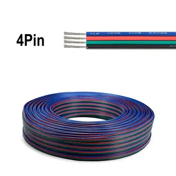 

5m 4pin 22 AWG Extension Electric Wire Cable Led Strip Connector Cable For 5050 3528 2835 RGB LED Band CCTV Wireless IP Camera