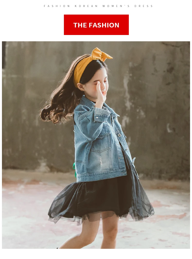 Girl Jacket Kids Denim Jacket Children Ripped Jeans Spring Autumn Fall Winter Coat Cardigan 3 to 13 Years