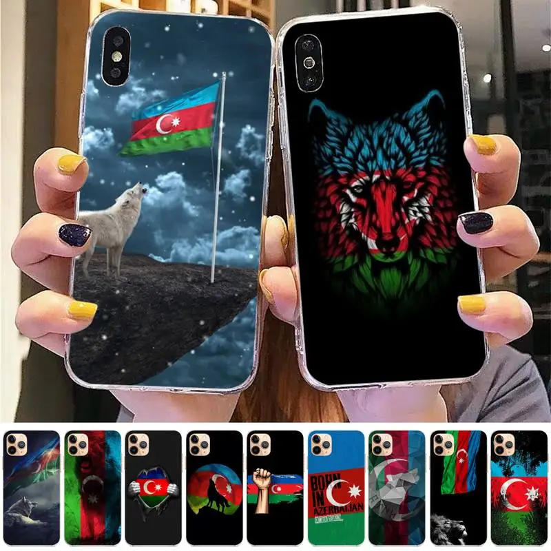 Чехол для телефона с флагом Азербайджана iphone 13 8 7 6 6S Plus X 5S SE 2020 XR 11 12 pro XS MAX |