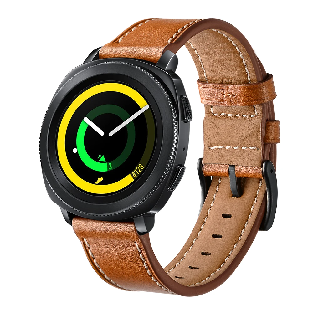 Ремешок для часов samsung Galaxy Watch Active 2, 40 мм, 44 мм, ремешок 20 мм, ремешок из натуральной кожи, ремешок для часов, спортивный браслет, ремень
