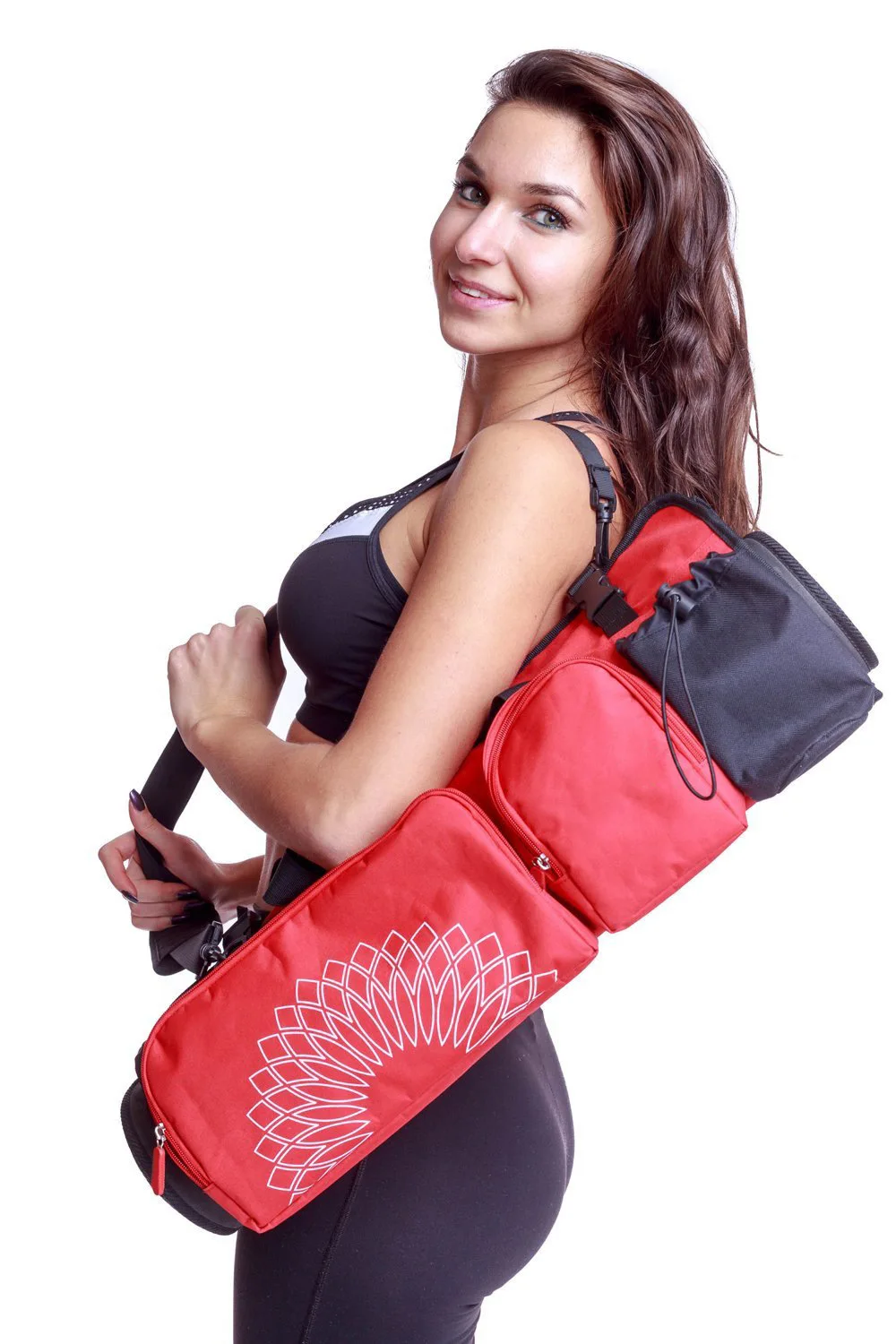 Pilates Fitness Exercise Yoga Pad Suspender Strap with Bag Ratchet Tie down Yoga Auxiliary Tool Storage Suspender Strap