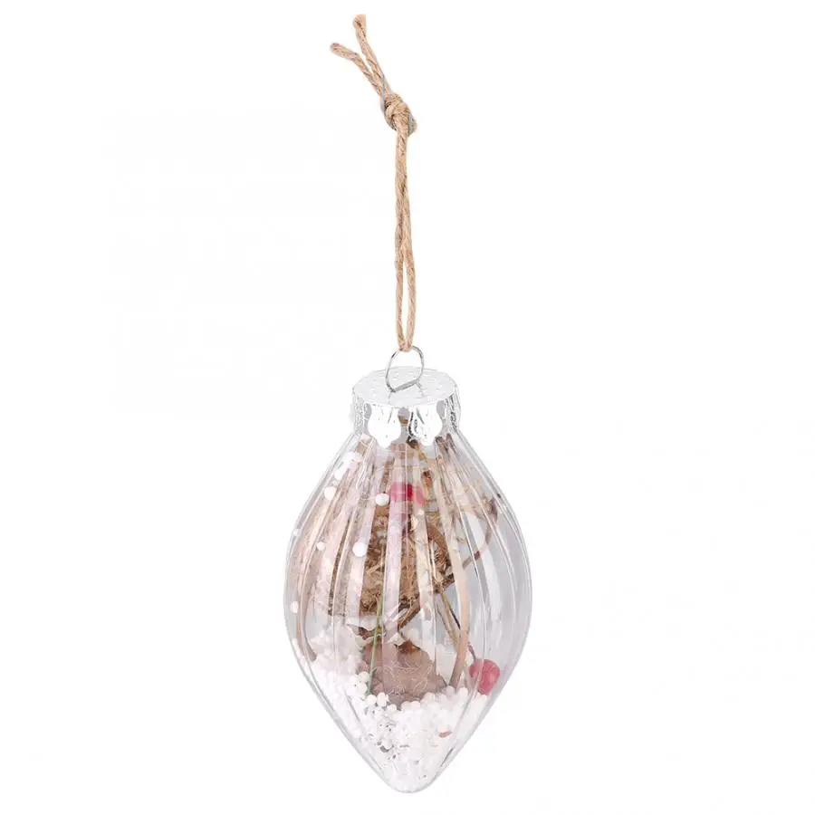DIY остроконечные вертикальные полосы елка на Рождество Bauble прозрачные открытые Пластиковые висячие украшения - Цвет: C