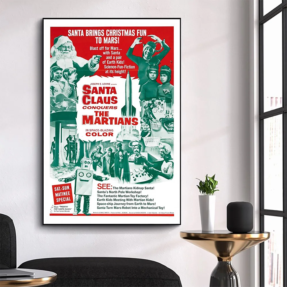 

WM3410 Santa Claus Conquers the Martians Classic Movie HD Silk Fabric Poster Art Decor Indoor Painting Gift