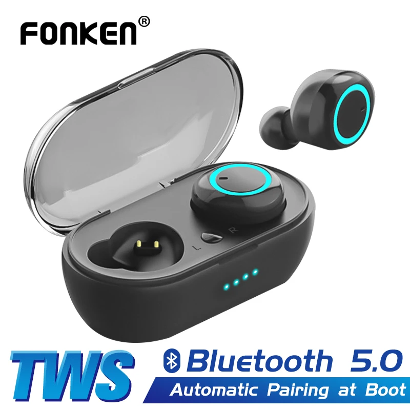 

TWS Wireless Earphone Bluetooth 5.0 Earbuds Sport Handsfree Earpiece for Mobile Phone with Charging Box sound quality stereo