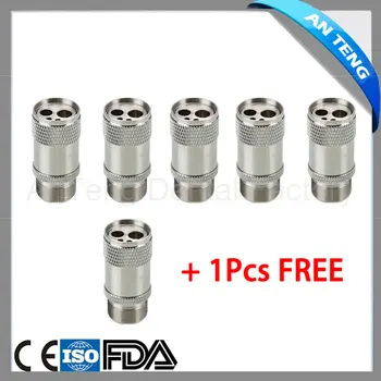 

6 Pcs Dental High Speed Handpiece Turbine Adapter from 2 Holes to 4 Holes Changer Connector Tool for Air Motor