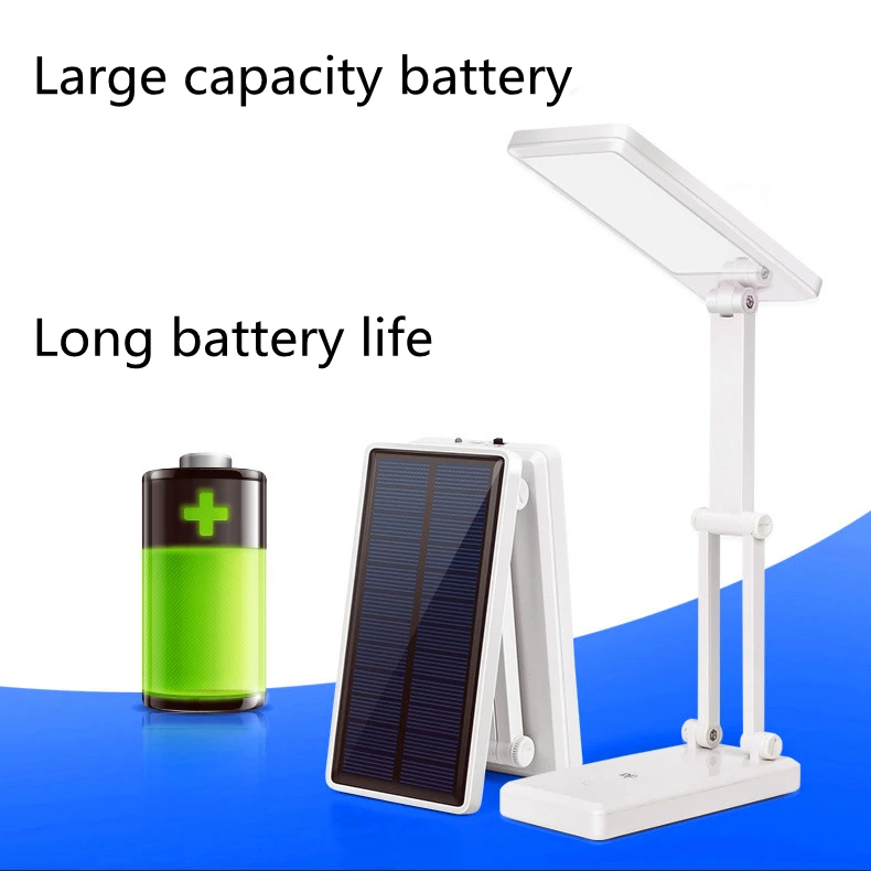 Solar Rechargeable Dual-purpose Table Lamp Led Eye Protection Learning Lamp USB Foldable Night Light Student Gift Drop Shipping