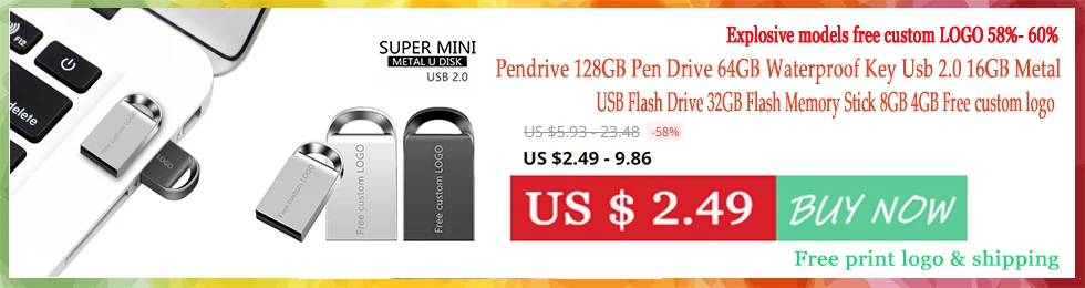 Флеш-накопитель Usb 2,0, 8 ГБ, 16 ГБ, 32 ГБ, 64 ГБ, 128 ГБ, u-диск, высокая скорость, металлическая карта памяти, супер мини-накопитель, бесплатный логотип на заказ