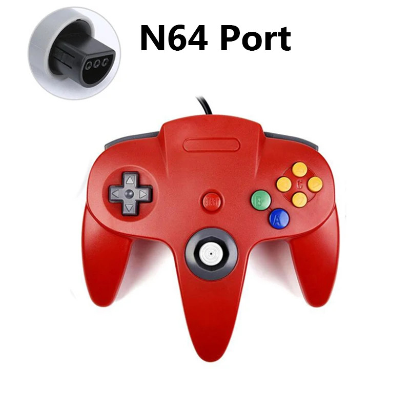 N64 геймпад джойстик проводной игровой джойстик игровой коврик для Gamecube для Mac геймпады ПК игровой контроллер Джойстик - Цвет: red n64 port