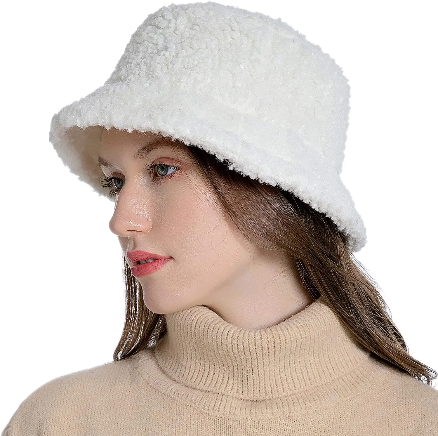 New Vintage Women Winter Bucket Hat 