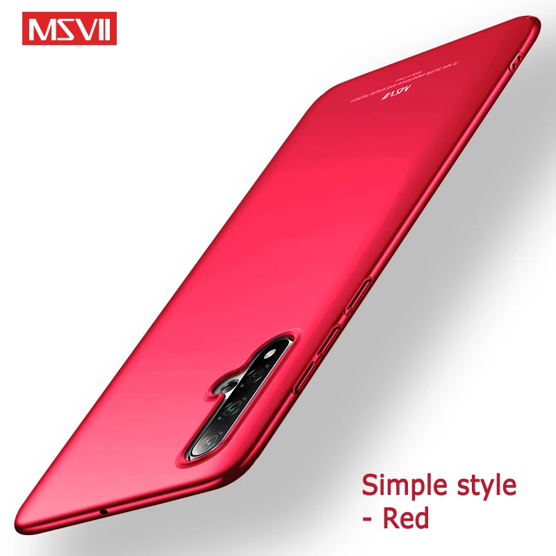 Nova 5 Чехол MSVII тонкий матовый чехол для huawei Nova 5i Pro Чехол Nova 5 Pro Жесткий PC Coque для huawei Nova 5T 5Z Nova5 чехол для телефона s - Цвет: Simple Red