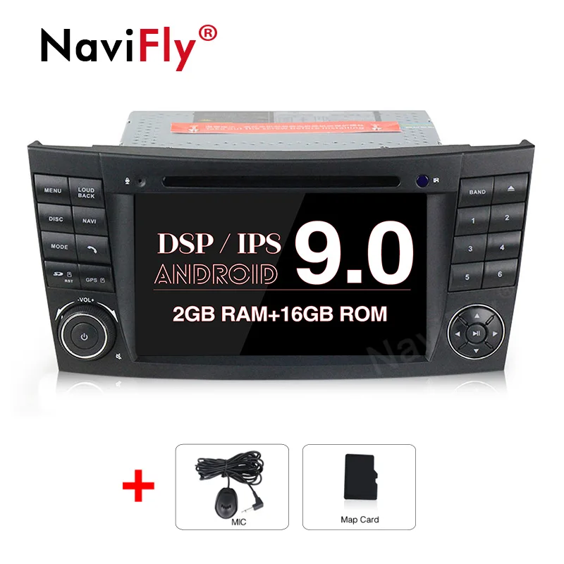 NaviFly 2 Din ips DSP авто gps навигация радио плеер для Mercedes Benz W211/e-класс E200/E220/E240/E270/E280 Android 9,0 dvd - Цвет: 2GB-16GB-4 Core