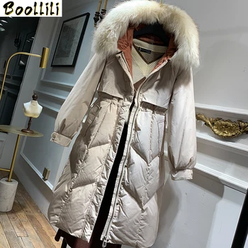 

Boollili Winter Coat Women Down Coat Korean Big Fur Collar Duck Down Jacket Women Puffer Jacket Warm Parka Casaco