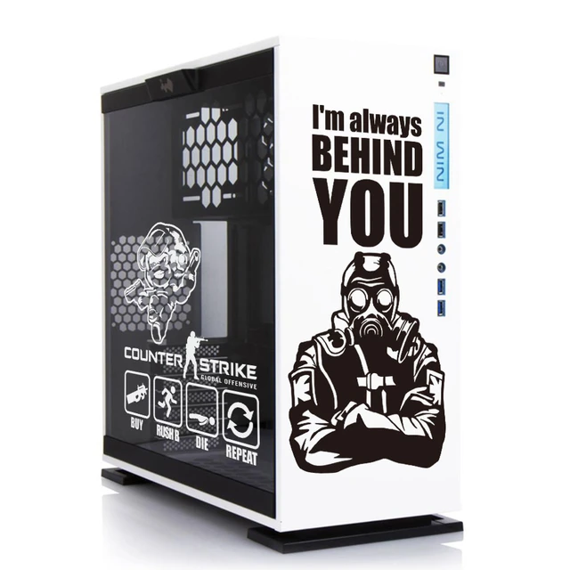 CSGO Gaming PC Case Stickers ATX Mid Towers Computer Decorate Waterproof  Decal Nzxt Sticker