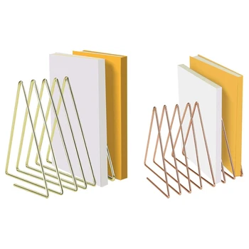 

File Folder Rack azine Holder, Elastic 7 Sections Triple-cornered Wire Book Organizer Stand for Desk