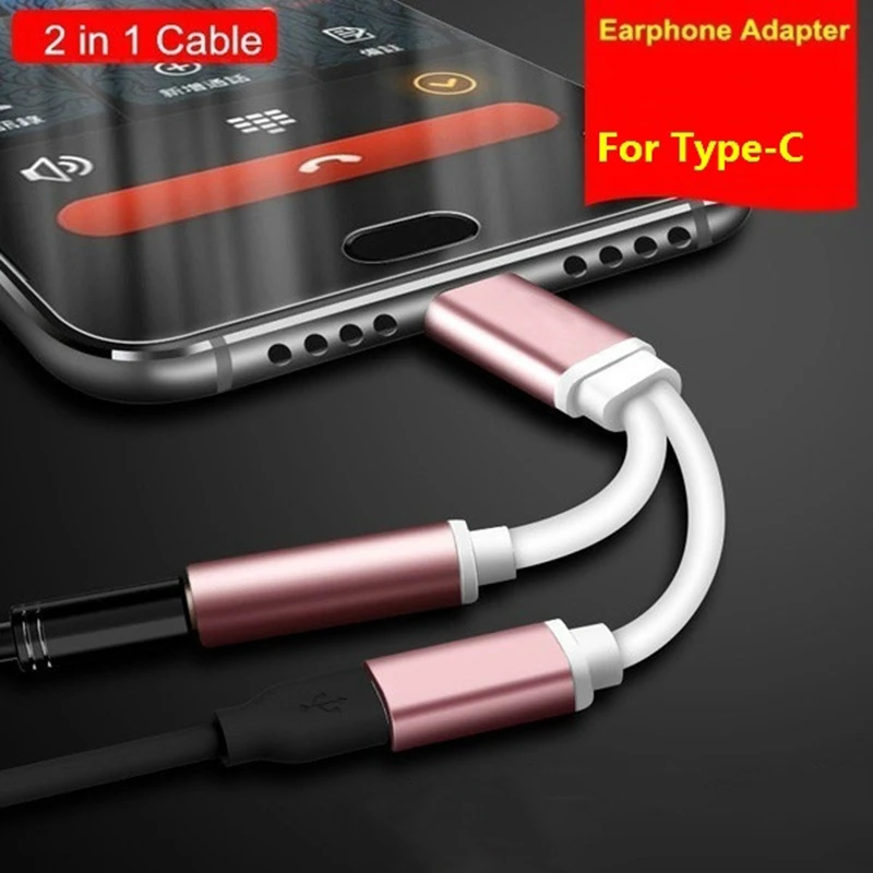 

Type C Adapter 2 in 1 Charging Aux Splitter For Huawei P30 P20 Pro 3.5mm Adapter For Samsung Galaxy A70 A50 Adaptateur Ecouteur