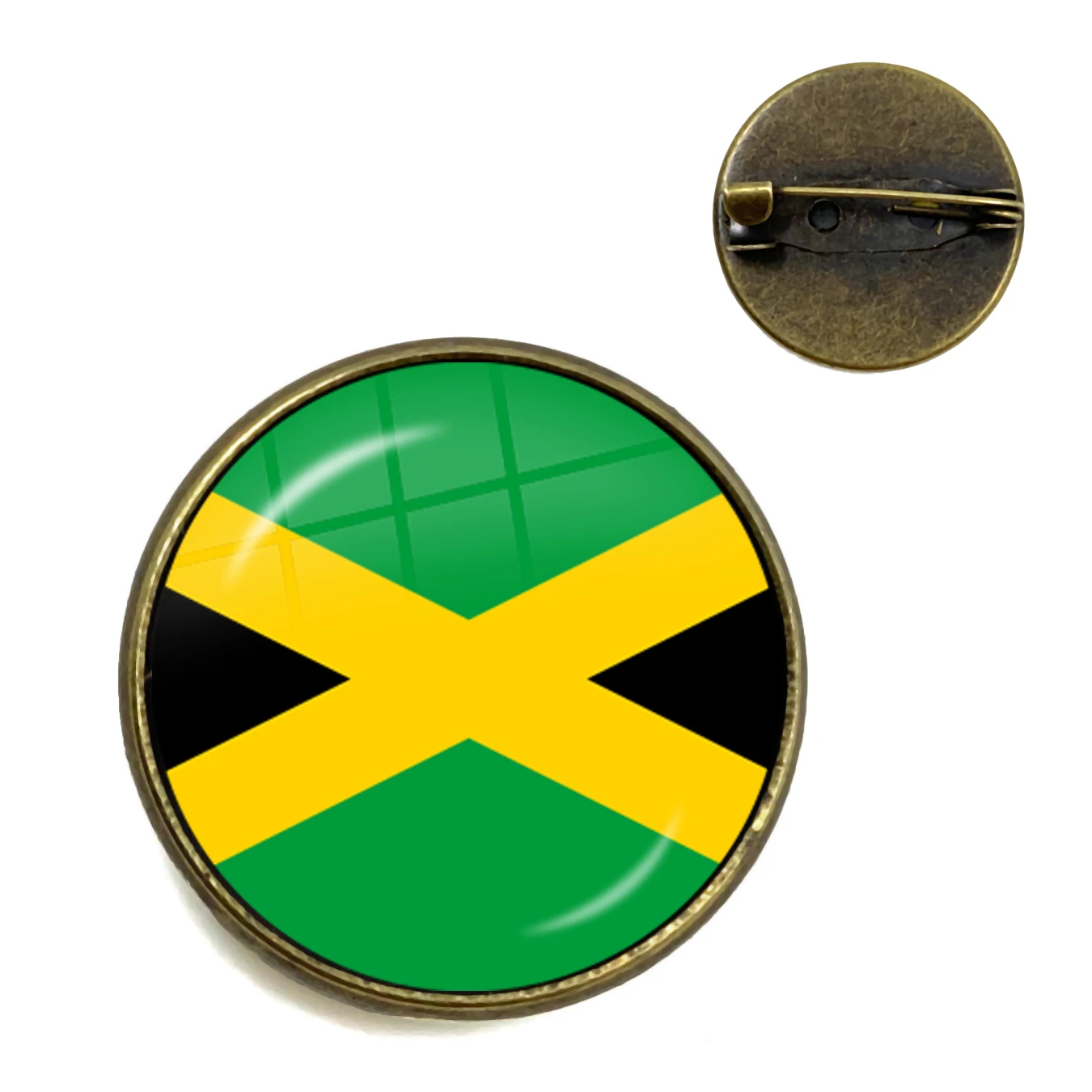 Национальные Броши с флагом Trinidad, Sierra leone, Jamaica, guana, Ghana, UK, libia, ESTINA, Индия стеклянные кабошоны для воротника для женщин